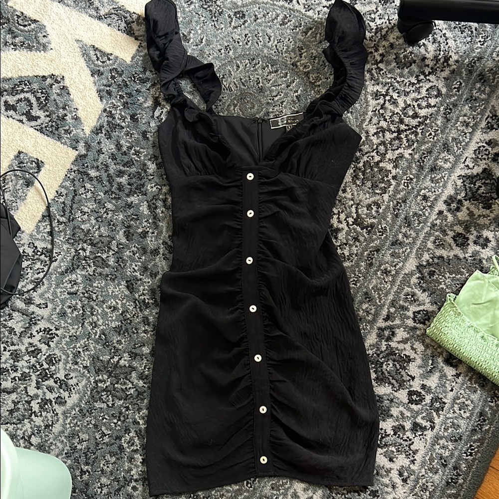 Blue Blush Black Sleeveless Sweetheart Mini Dress